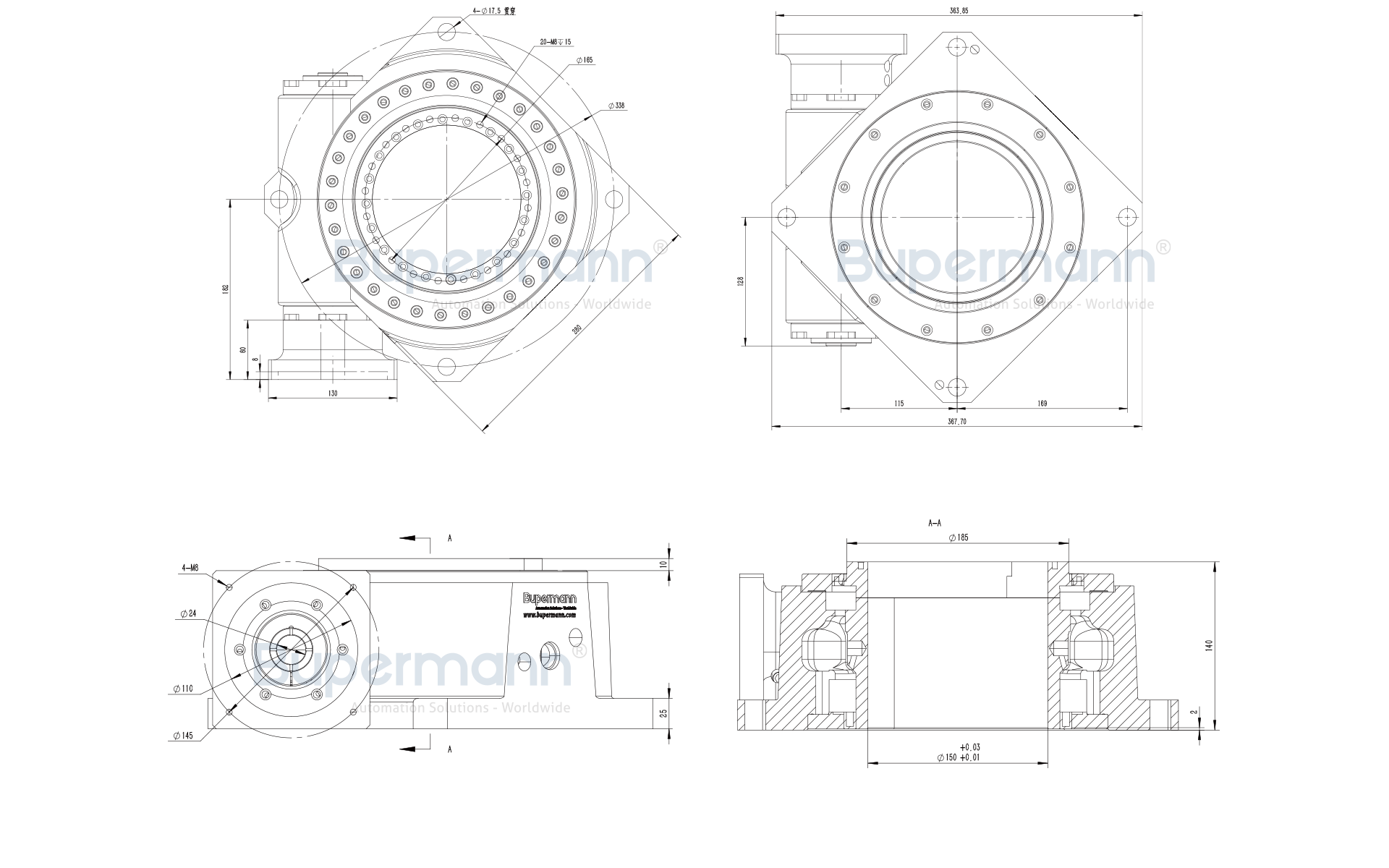 BPHT150重載旋轉平臺安裝尺寸圖.png BPHT150重載旋轉平臺安裝尺寸圖.png